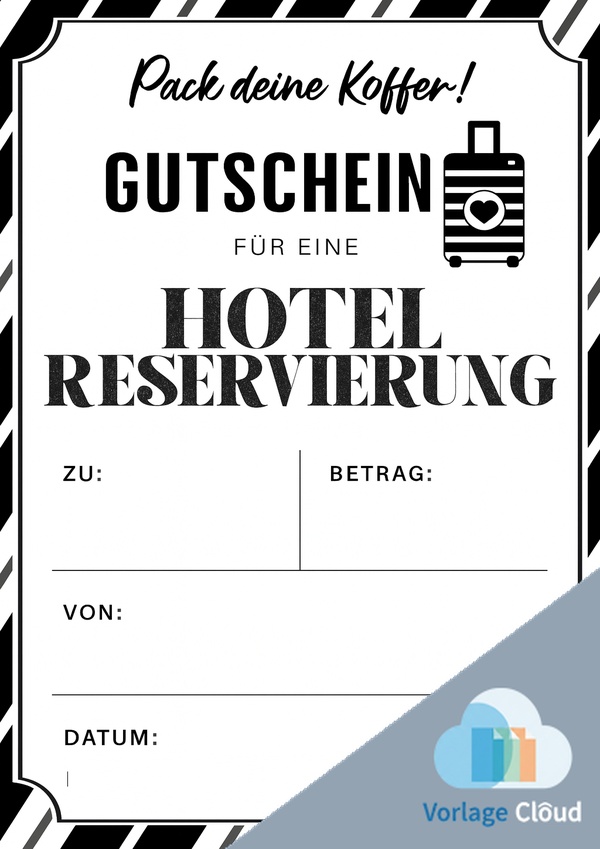 vorlage gutschein hotel