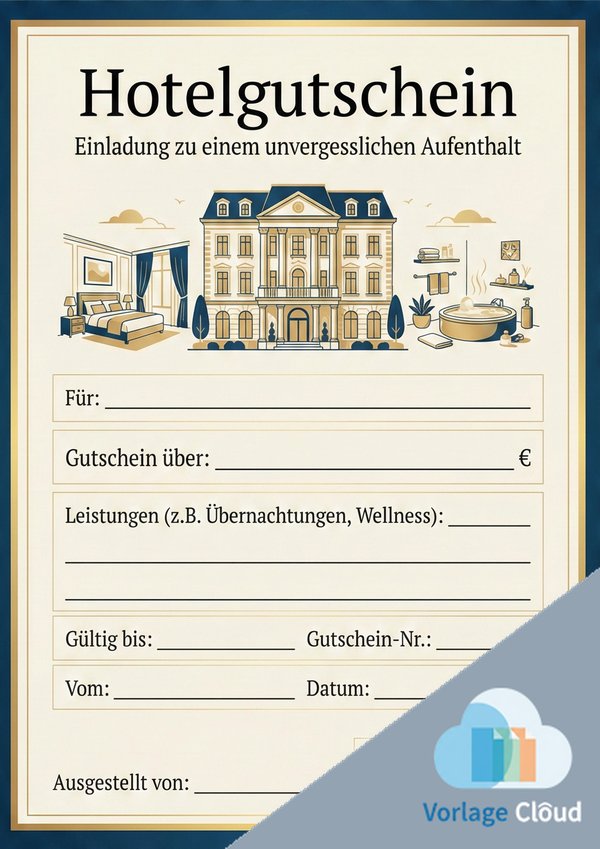 vorlage gutschein hotel zum ausdrucken