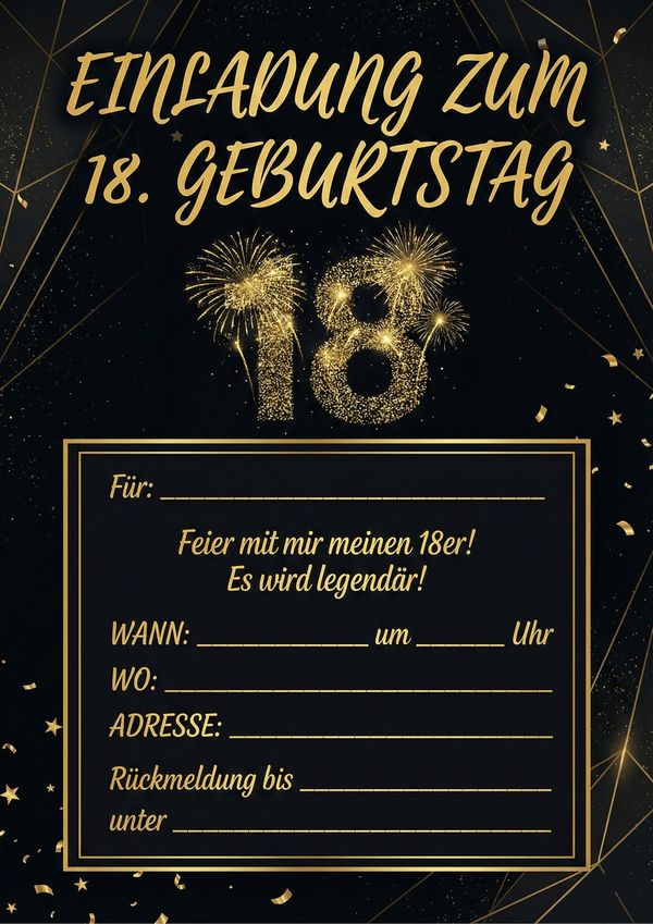 18 geburtstag einladung vorlage gratis