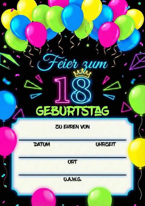 18 geburtstag einladung vorlage pdf kostenlos