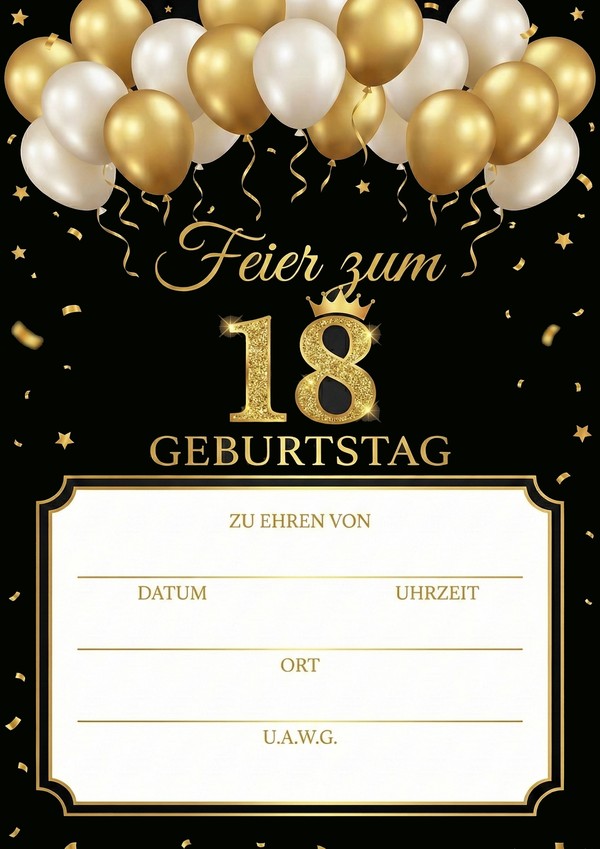 18 geburtstag einladung vorlage word