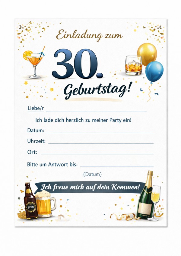30 geburtstag einladung vorlage zum ausdrucken
