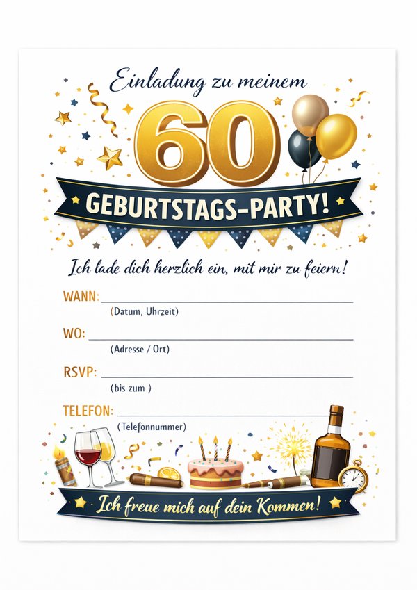 60 geburtstag einladung fur ausdruck