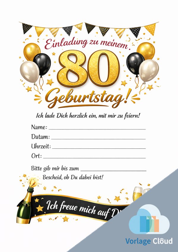 80 geburtstag einladung pdf vorlage