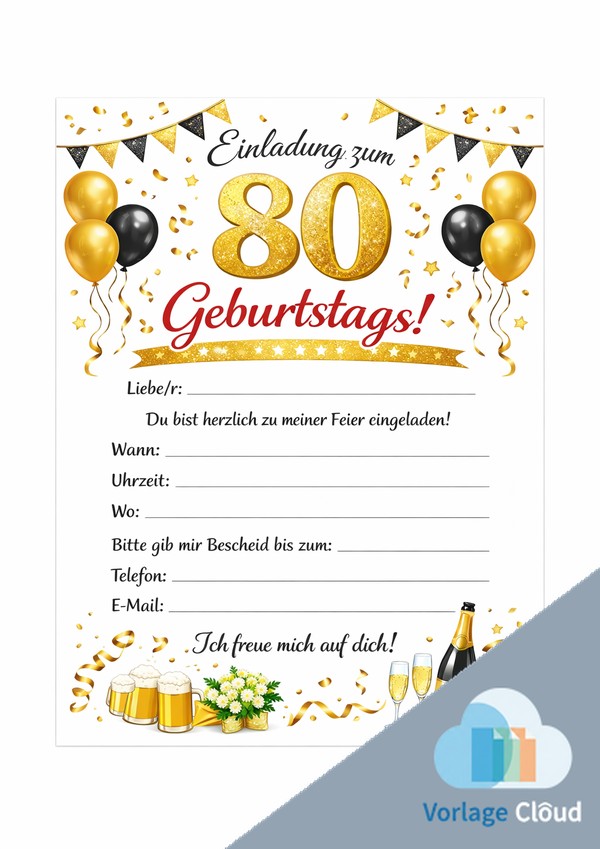 80 geburtstag einladung vorlage kostenlos