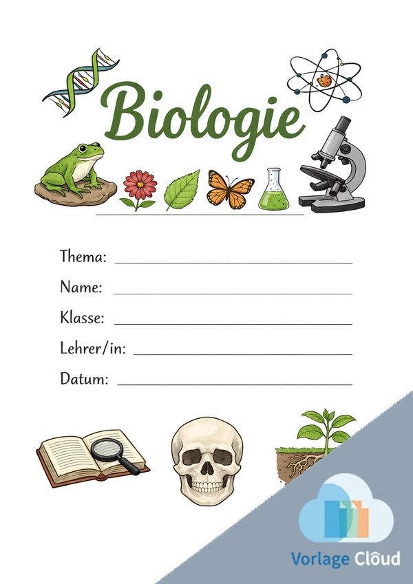 biologie deckblätter zum ausdrucken