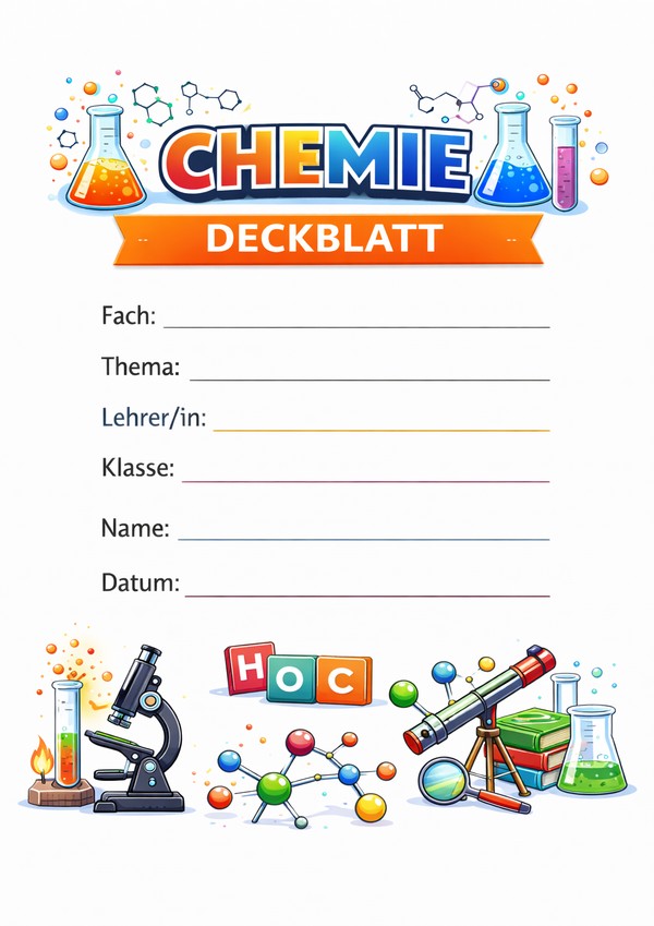 chemie deckblatt zum ausdrucken