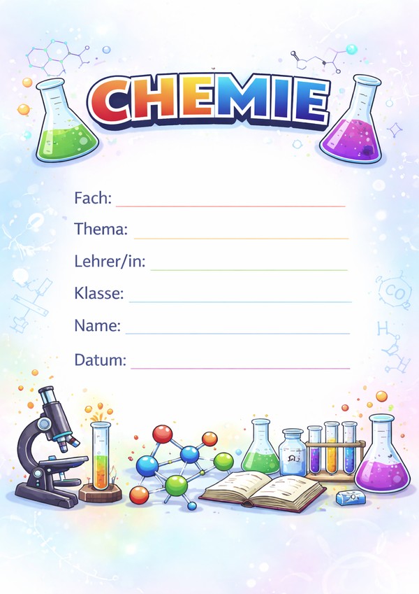 chemie deckblatt zum malen