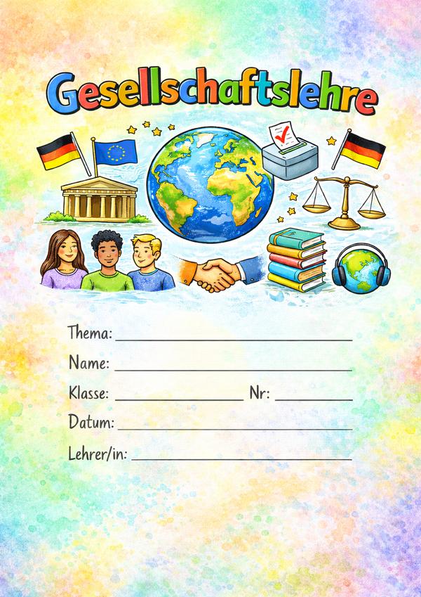 deckblatt gesellschaftslehre ausdrucken