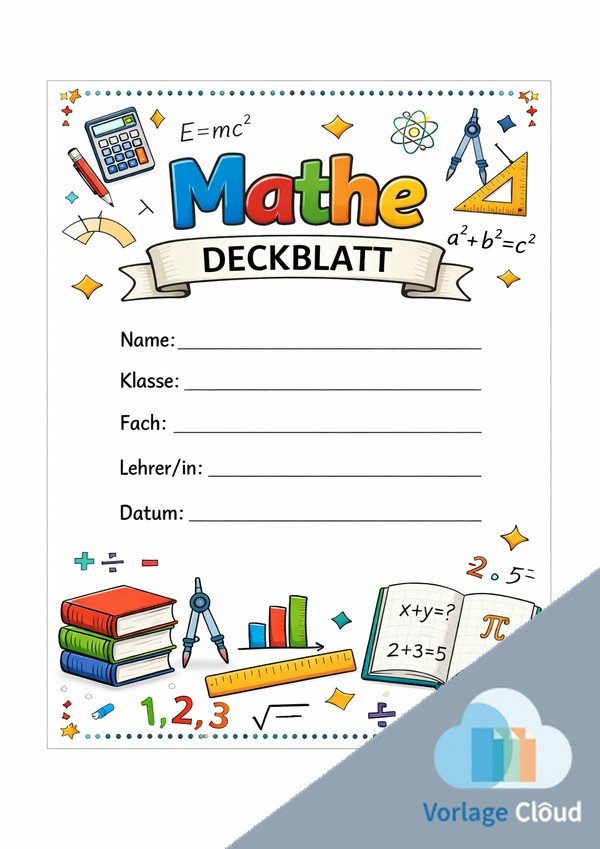 deckblatt mathe ausdrucken