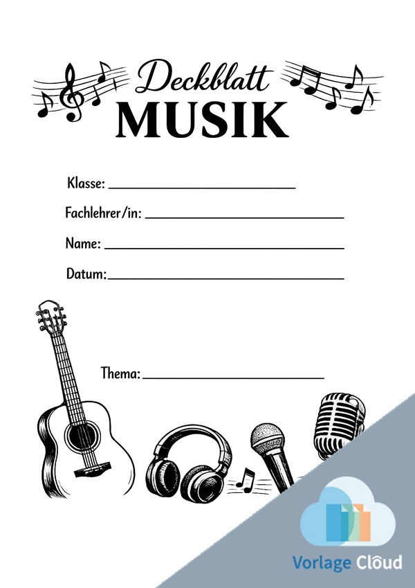 deckblatt musik zum ausdrucken