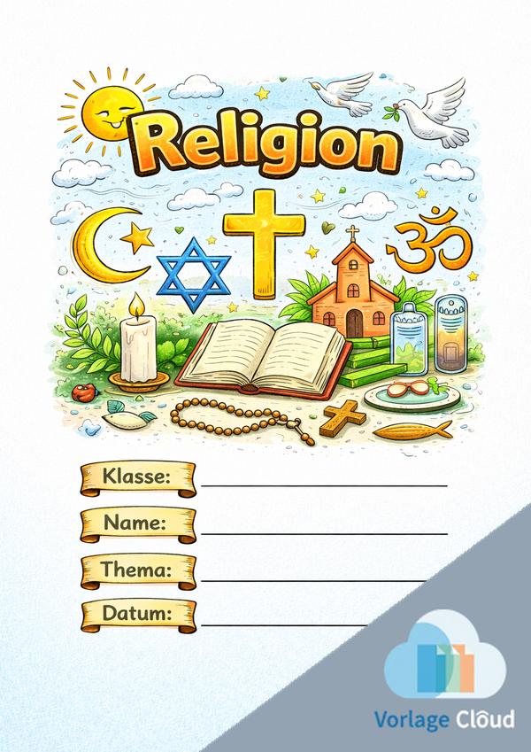 deckblatt religion ausdrucken