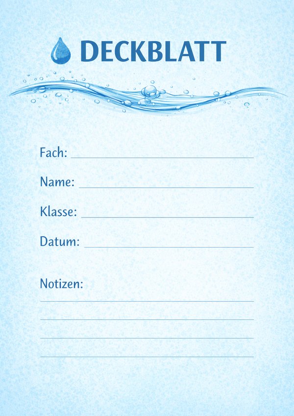 deckblatt wasser ausdrucken