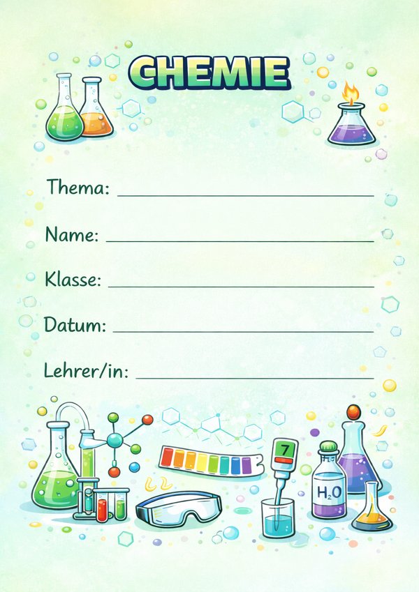 deckblätter chemie zum ausdrucken