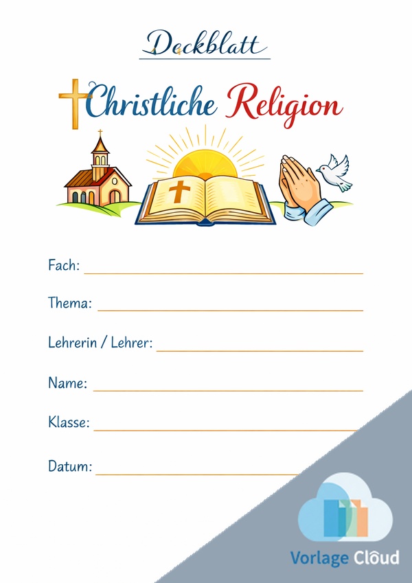 deckblatter christliche religion zum ausdrucken