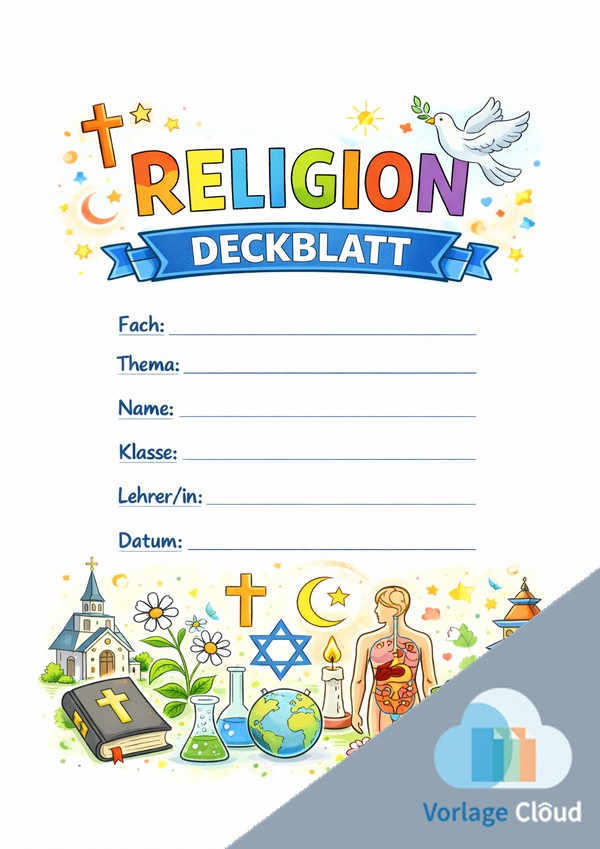deckblätter religion ausdrucken