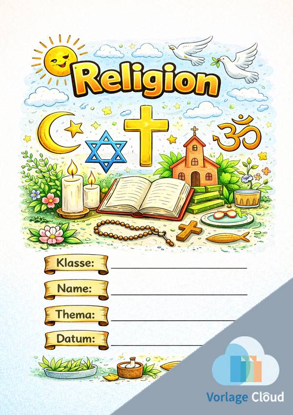 deckblatter religion zum ausdrucken