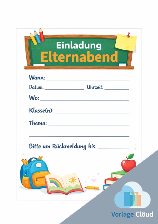 einladung elternabend vorlage fur ausdruck