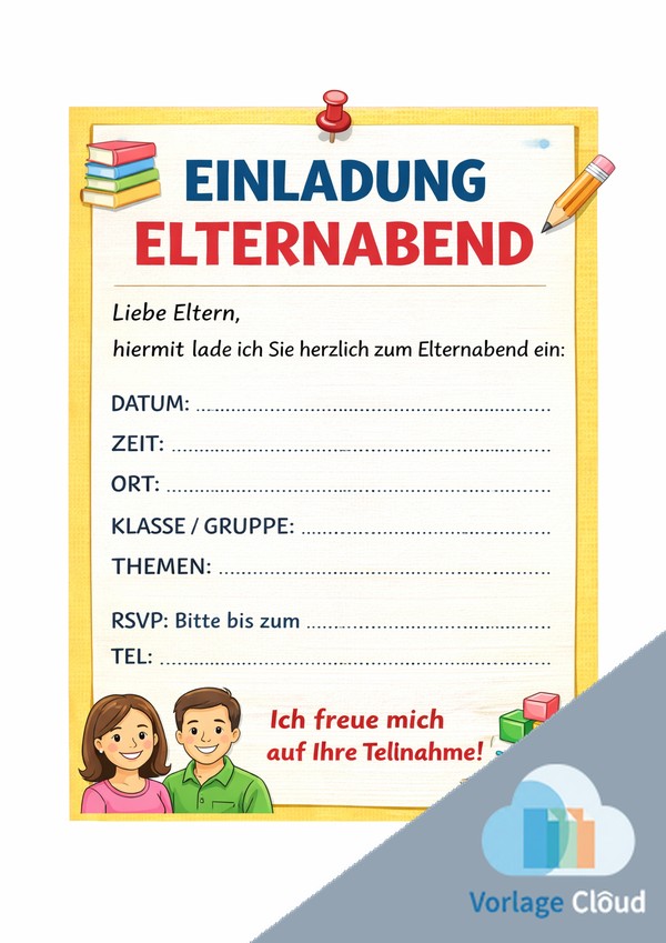 einladung elternabend vorlage