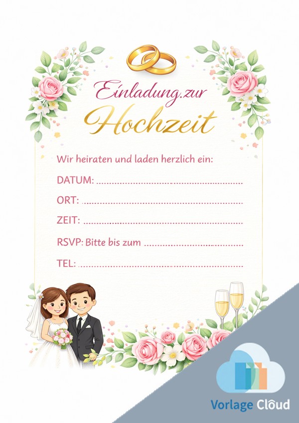 einladung hochzeit vorlage pdf