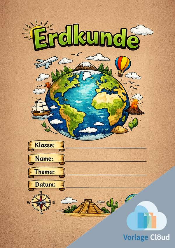erdkunde deckblatt erde zum ausdrucken