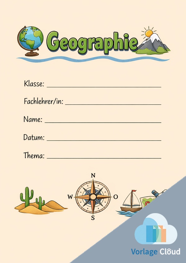 geographie für deckblatt ausdrucken