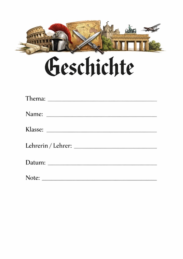 geschichte deckblätter ausdrucken