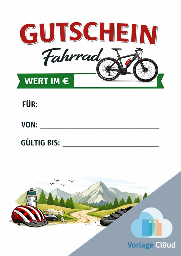 gutschein fahrrad vorlage pdf