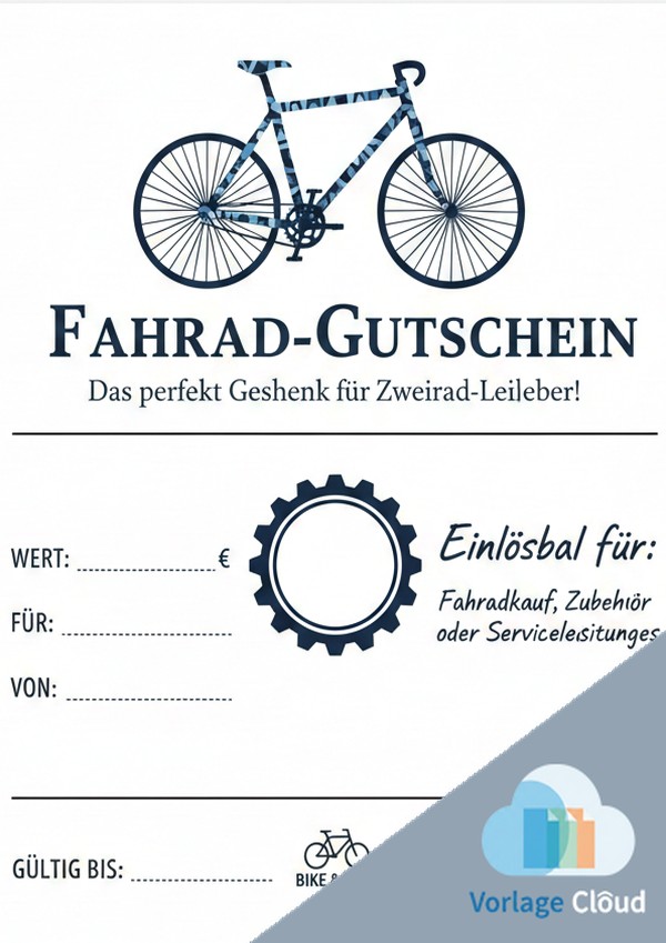 gutschein für fahrrad zum ausdrucken