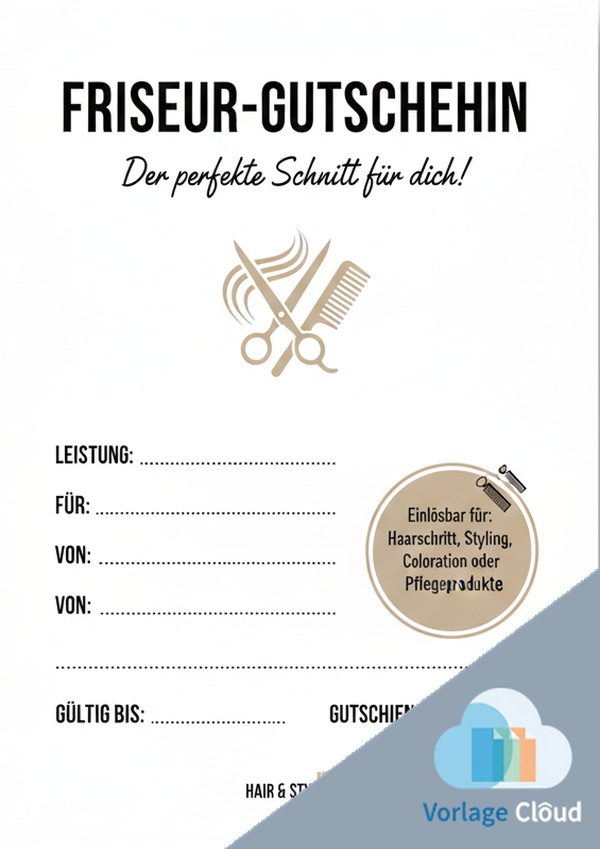 gutschein für friseur vorlage gratis