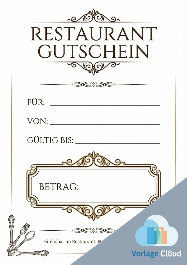 gutschein für restaurant vorlage fur ausdruck