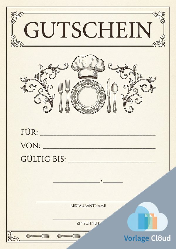 gutschein für restaurant vorlage pdf