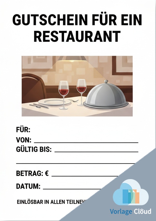 gutschein für restaurant vorlage