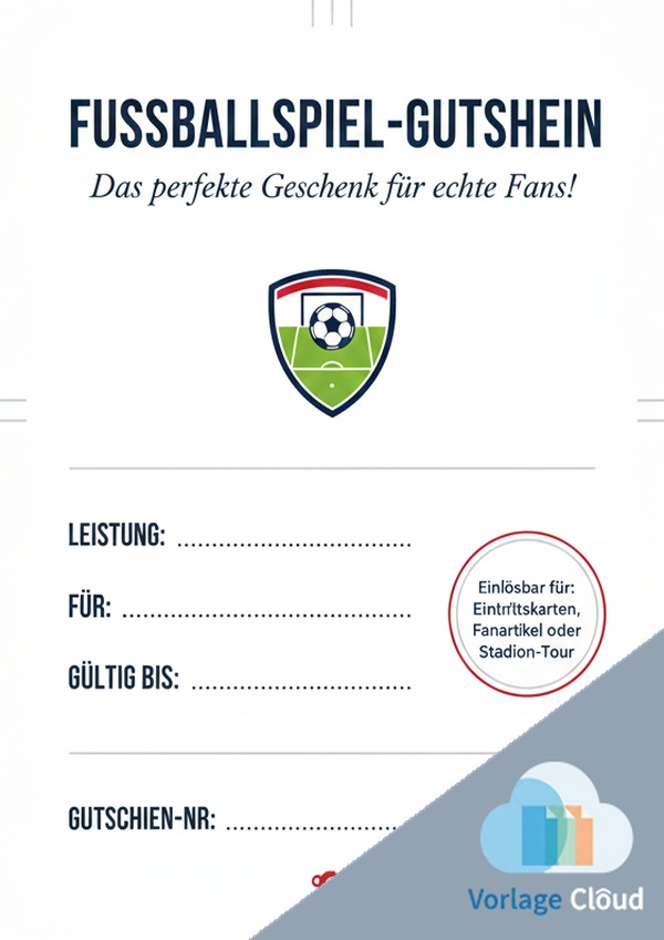 gutschein fussballspiel vorlage fur ausdruck