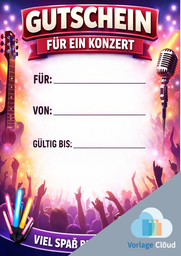 gutschein konzert vorlage für ausdruck