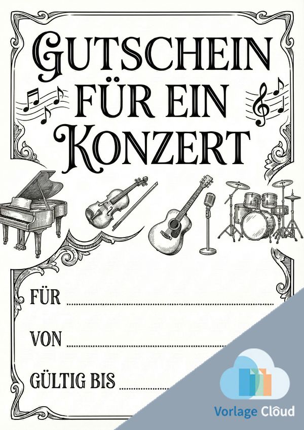 gutschein konzert vorlage kostenlos