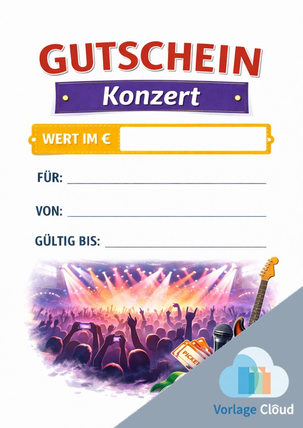 gutschein konzert vorlage zum ausdrucken