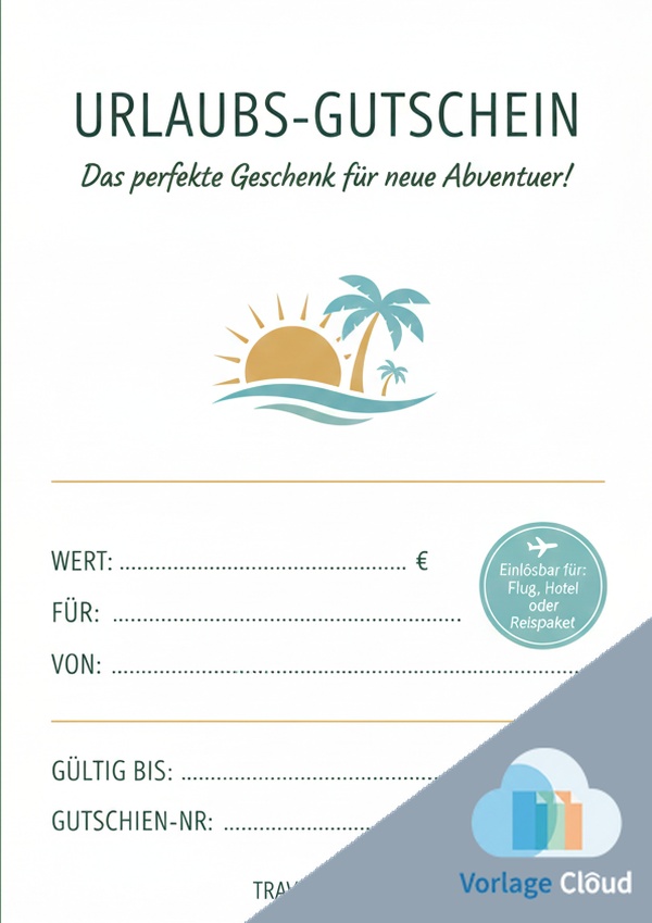 gutschein urlaub vorlage gratis