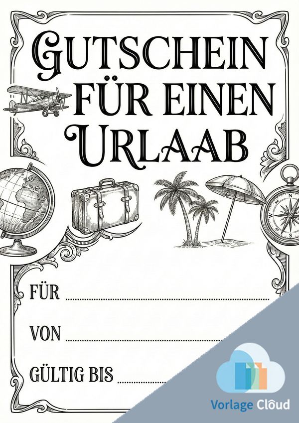 gutschein urlaub vorlage pdf