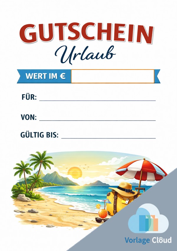 gutschein urlaub vorlage zum ausdrucken