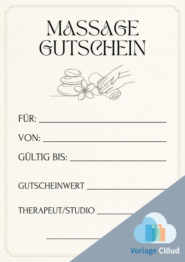 gutschein vorlage für massage für ausdruck