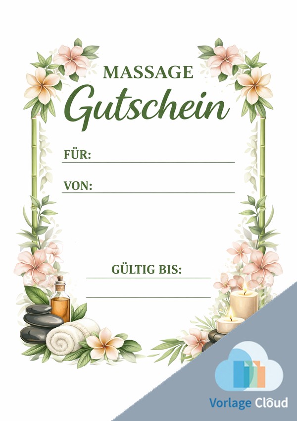 gutschein vorlage für massage zum ausdrucken