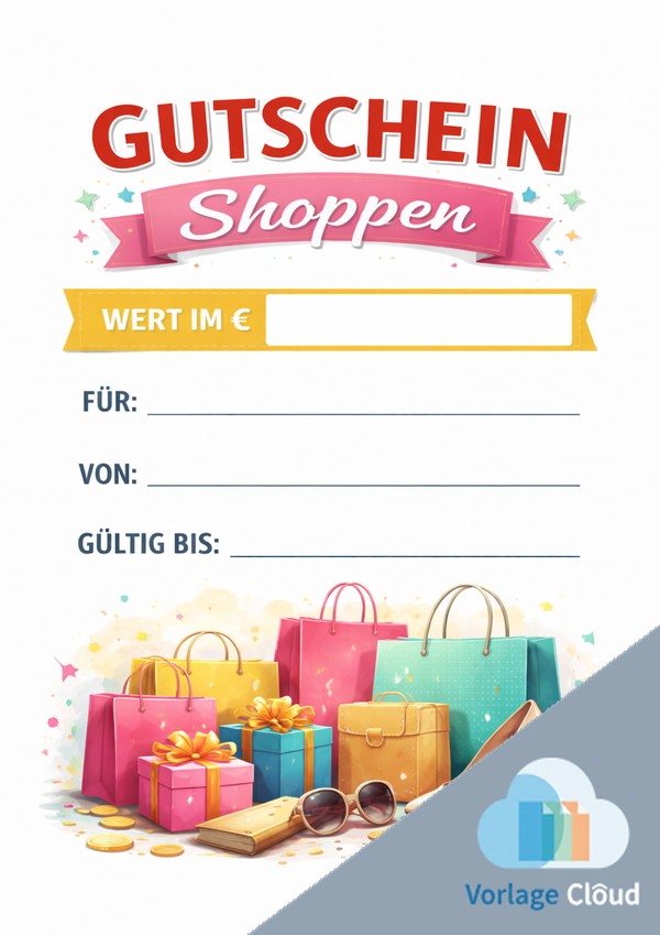gutschein vorlage shoppen für ausdruck