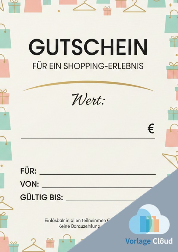 gutschein vorlage shoppen gratis