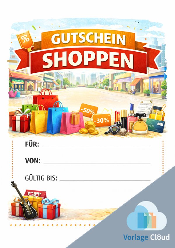gutschein vorlage shoppen