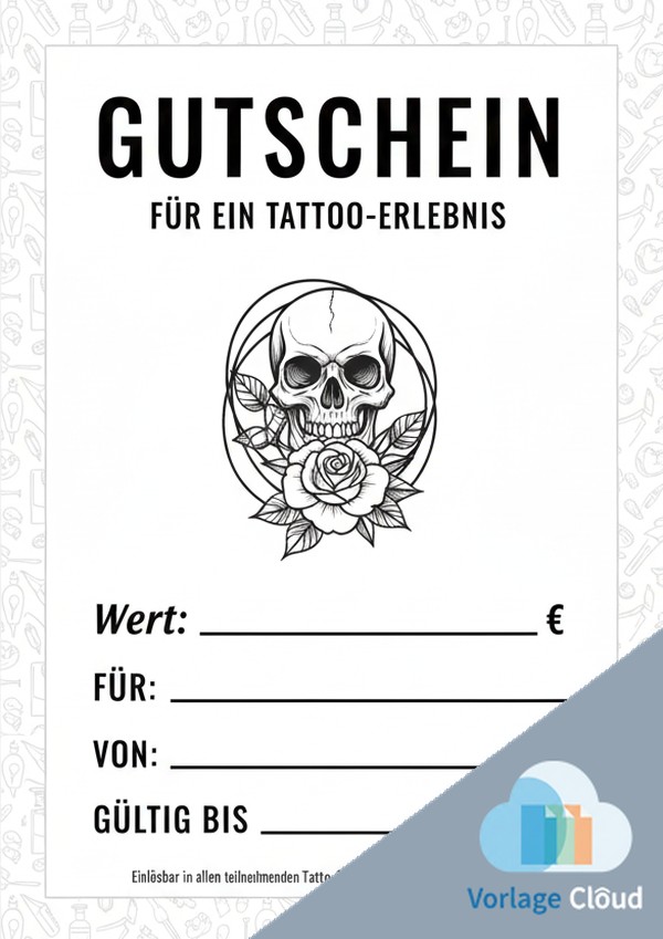 gutschein vorlage tattoo für ausdruck kostenlos