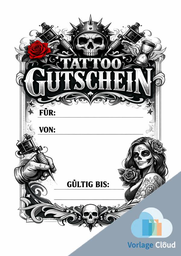 gutschein vorlage tattoo für ausdruck