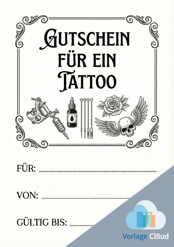 gutschein vorlage tattoo gratis