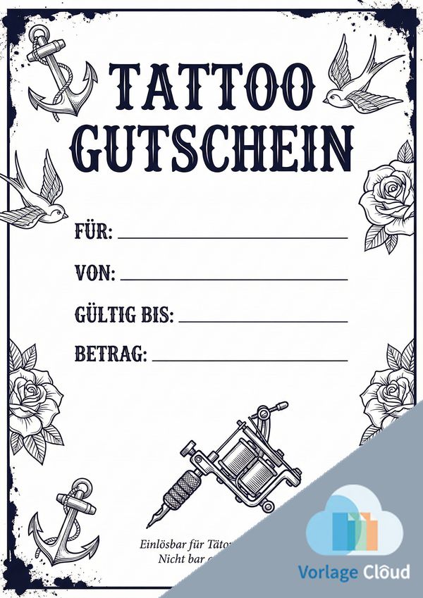 gutschein vorlage tattoo kostenlos