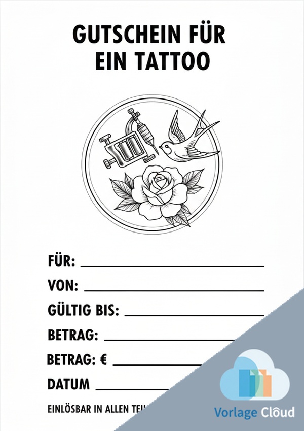 gutschein vorlage tattoo pdf